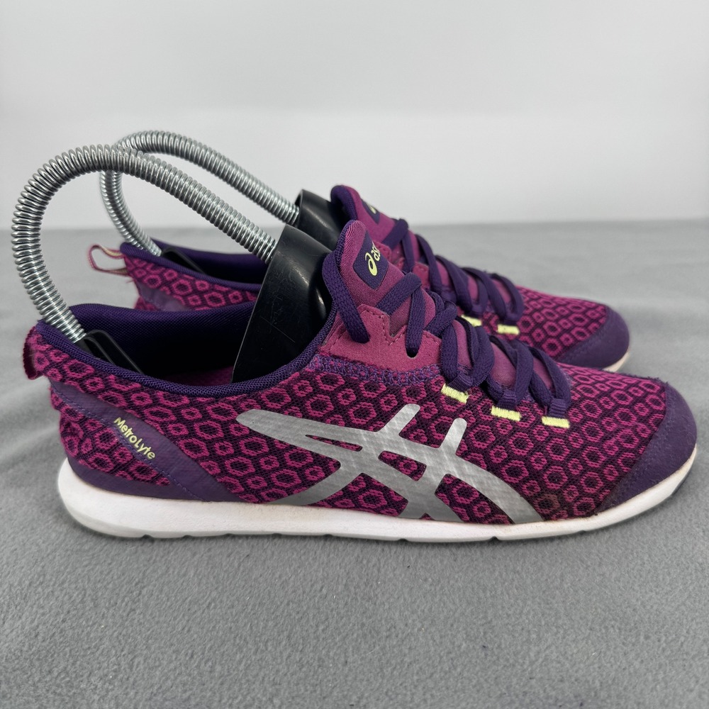 ASICS MetroLyte Gem Womens 6 Walking Shoes Purple Pink Lime Q481N Sneakers